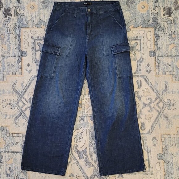 Simply Vera Wang Wide-Leg Cargo Jeans I High Rise I Size 14 I NWOT - Picture 1 of 5